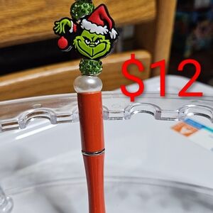 Red & Green Grinch-Themed Pen